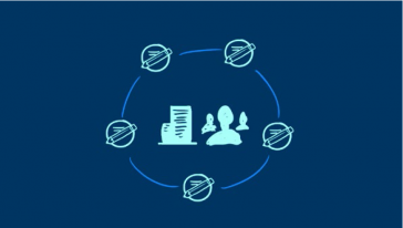 Circular flowchart pertaining to government and business